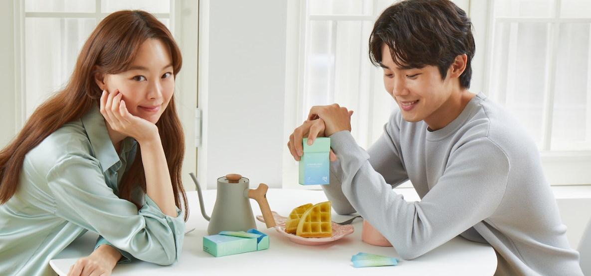 South Korean Couple with Skincare Supplements