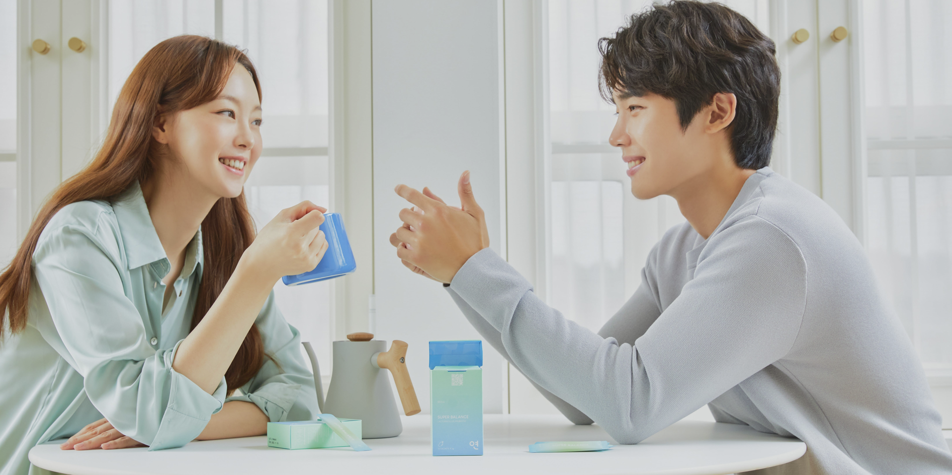 South Korean Couple with Beauty Supplements